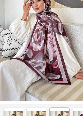 Bordo Gri Desenli Kadın Şal