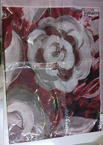 Diğer Bordo Gri Desenli Kadın Şal