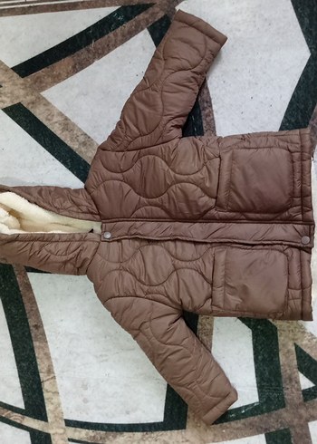 Düğmeli Kahverengi Erkek Çocuk Mont - Görsel 5