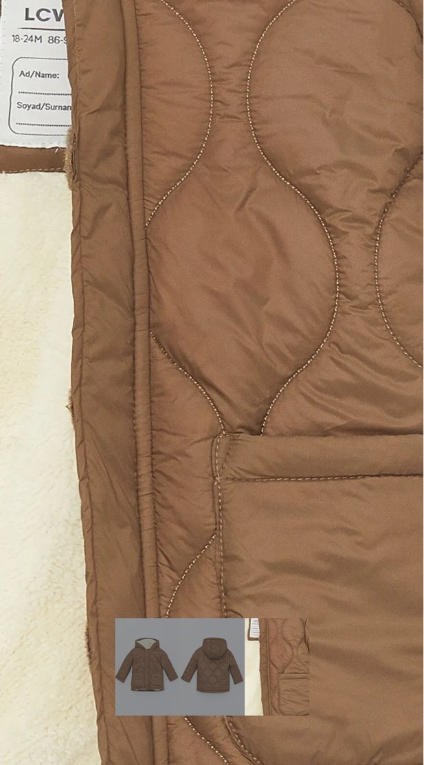 Düğmeli Kahverengi Erkek Çocuk Mont - Görsel 3