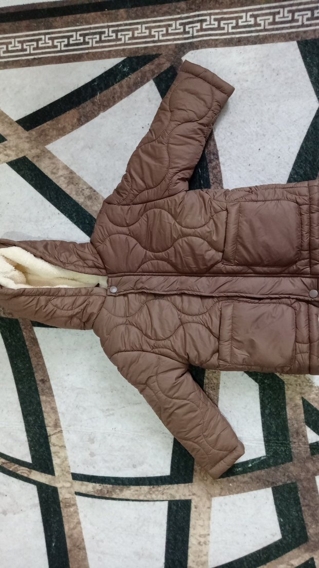 Düğmeli Kahverengi Erkek Çocuk Mont - Görsel 4