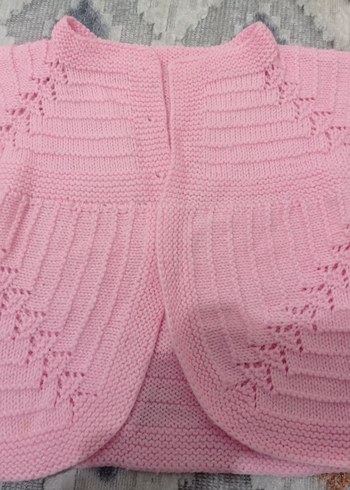 Kız Çocuk Pembe Triko Kolsuz Hırka - Görsel 2