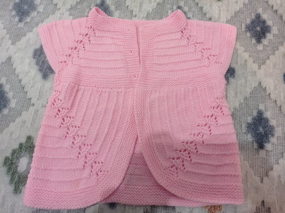 Kız Çocuk Pembe Triko Kolsuz Hırka - Görsel 2