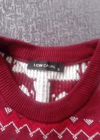 Bordo Desenli Kadın Triko Kazak - Görsel 3