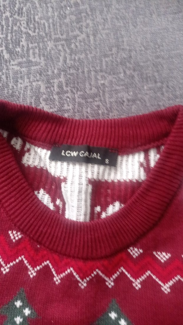 Bordo Desenli Kadın Triko Kazak - Görsel 3