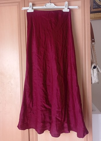 Bordo Salaş Saten Etek - Görsel 8