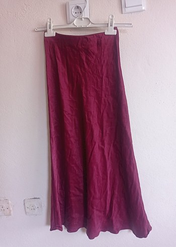 Bordo Salaş Saten Etek - Görsel 6