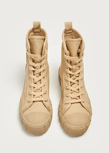 Bej Platform Topuklu Kadın Spor Ayakkabı - Görsel 4