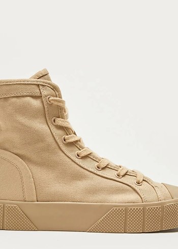 Bej Platform Topuklu Kadın Spor Ayakkabı - Görsel 5