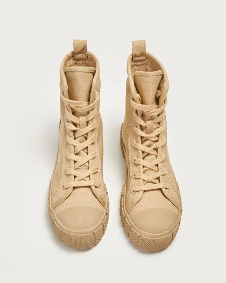 Bej Platform Topuklu Kadın Spor Ayakkabı - Görsel 4