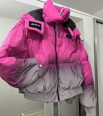 Bershka fuşya crop mont