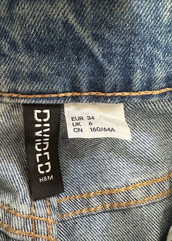 H&M H&M Bol Kesim Yırtık Midi Kadın Kot Pantolon