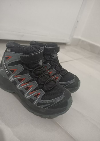 Gri Erkek Çocuk Outdoor Ayakkabı Velcro Bağcıklı bot