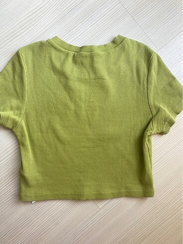 xs Beden yeşil Renk Koton crop bluz