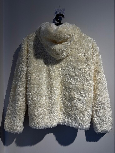 krem rengi sahte kürk - Görsel 4