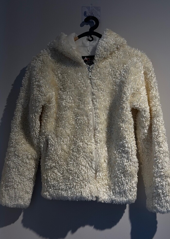 krem rengi sahte kürk - Görsel 2