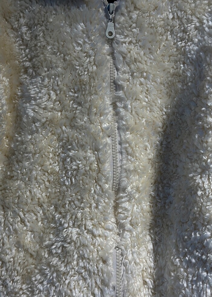 krem rengi sahte kürk - Görsel 3