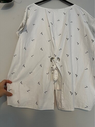 beyaz desenli gömlek - Görsel 5