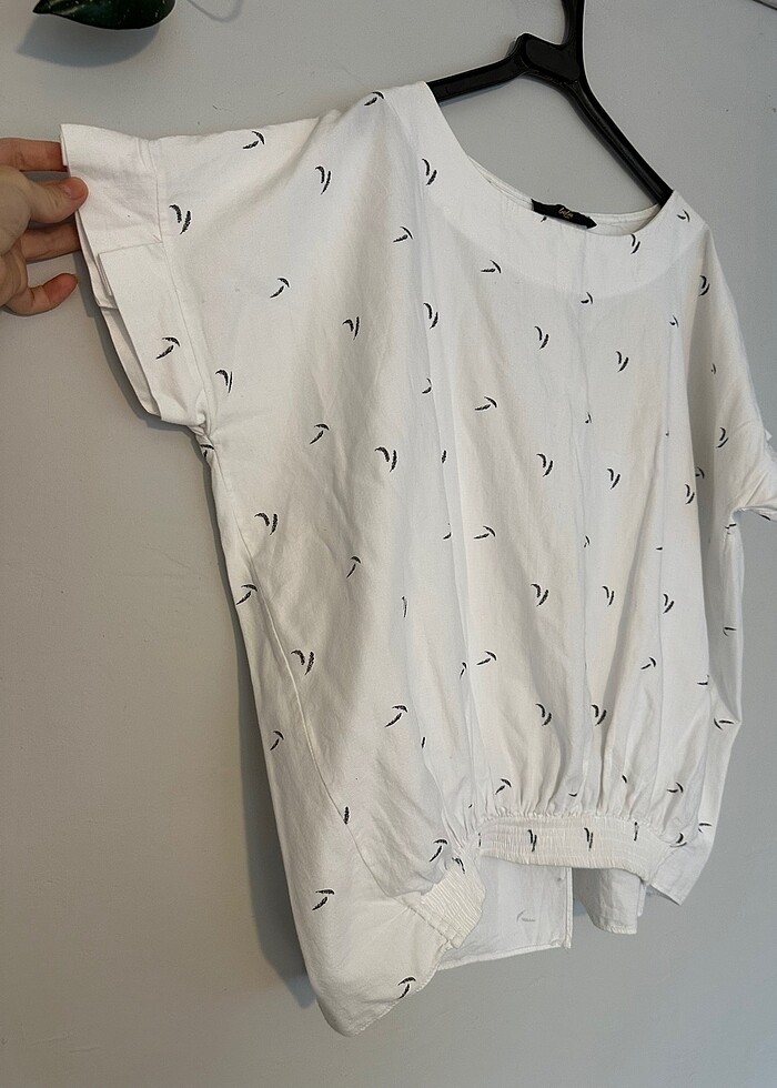 beyaz desenli gömlek - Görsel 2