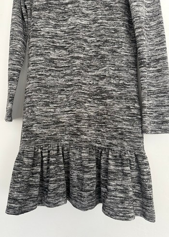 Gri Uzun Kollu Kadın Elbise - Görsel 2