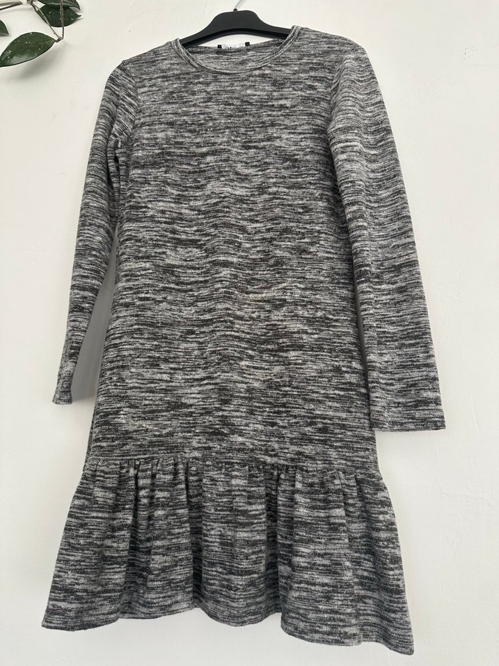 Gri Uzun Kollu Kadın Elbise - Görsel 3