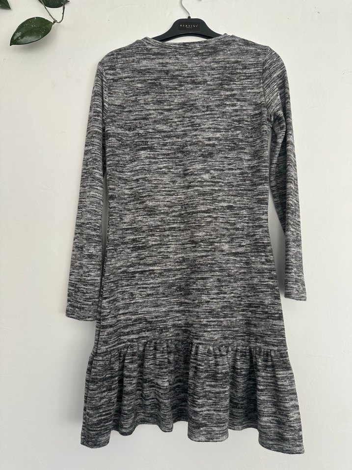 Gri Uzun Kollu Kadın Elbise - Görsel 4