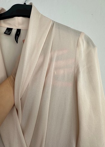 Bej Siyah Midi Drapeli Kadın Elbise - Görsel 4