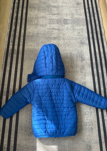 Erkek Çocuk Kapüşonlu Mavi Fermuarlı Mont - Görsel 3