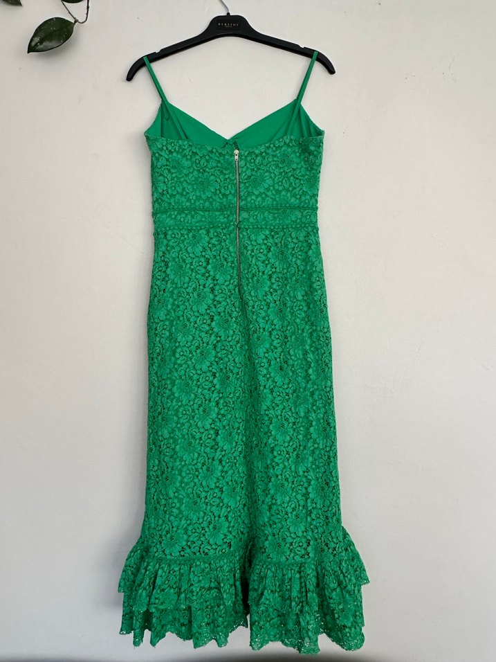 Yeşil Dantel Uzun Abiye Elbise - Görsel 5