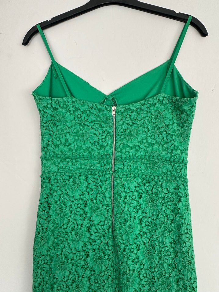 Yeşil Dantel Uzun Abiye Elbise - Görsel 4