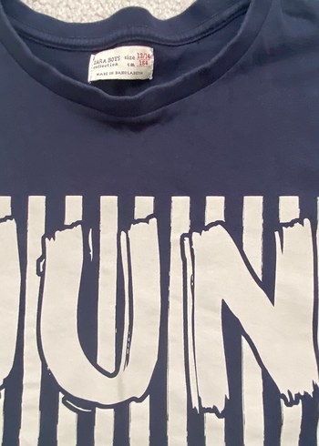 13-14 Yaş Beden mavi Renk Zara uzunkollu tshirt