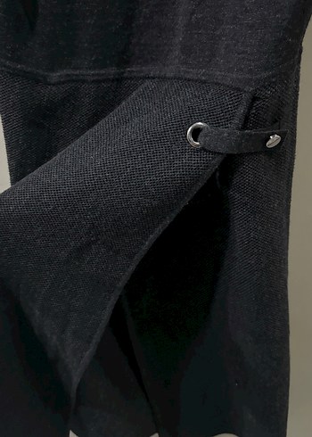 Siyah Kemerli Midi Kadın Elbise - Görsel 4