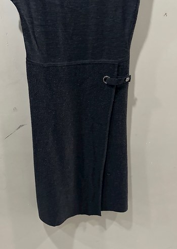 Siyah Kemerli Midi Kadın Elbise - Görsel 6