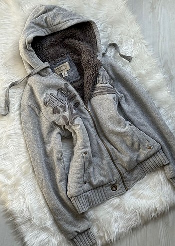 Abercrombie Gri Kapüşonlu Ceket