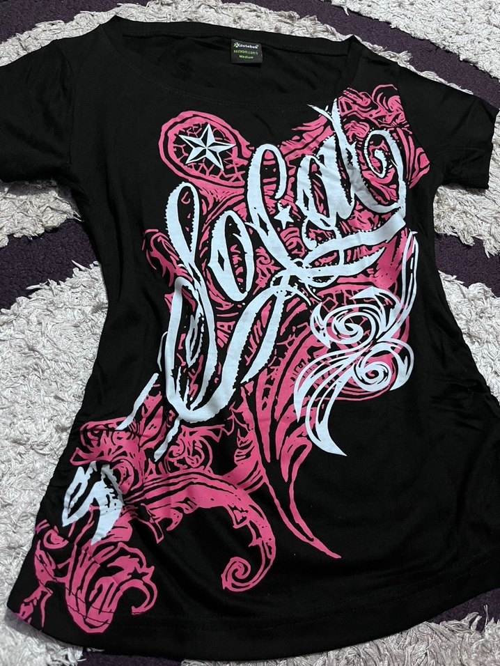 Pembe Desenli Emo Scene Tshirt - Görsel 3