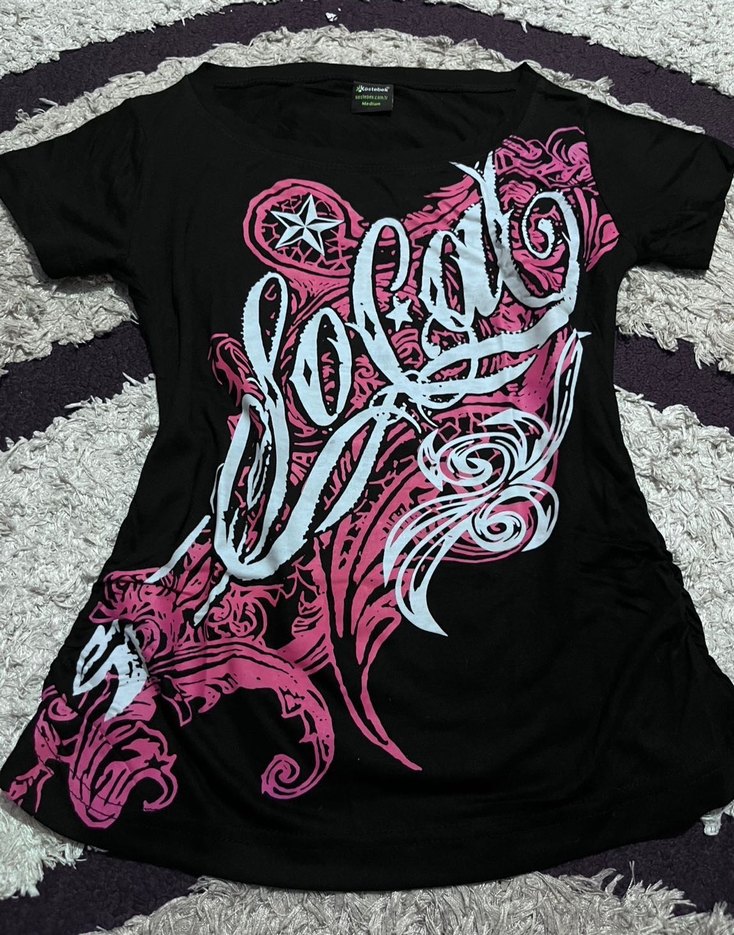 Pembe Desenli Emo Scene Tshirt - Görsel 4