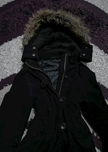 Kapüşonlu Fur Vintage Mont - Görsel 5