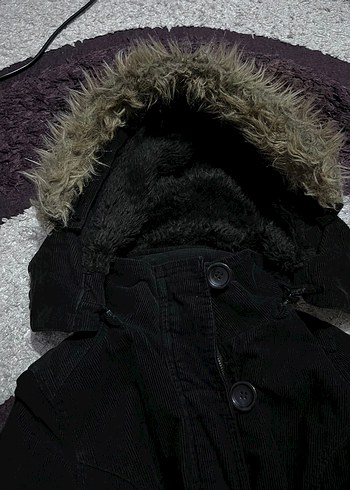 Kapüşonlu Fur Vintage Mont - Görsel 3