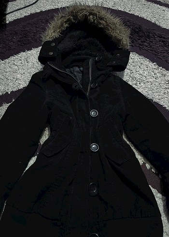 Kapüşonlu Fur Vintage Mont - Görsel 4