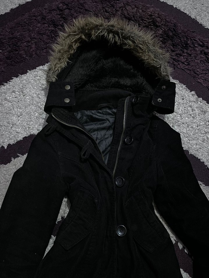 Kapüşonlu Fur Vintage Mont - Görsel 5