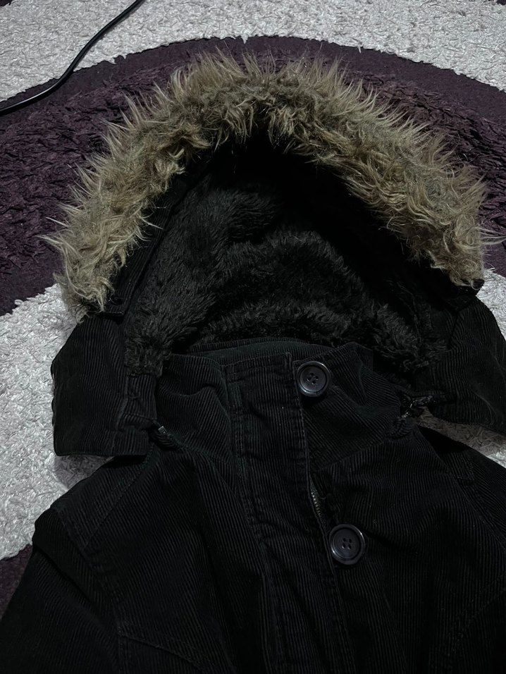 Kapüşonlu Fur Vintage Mont - Görsel 3