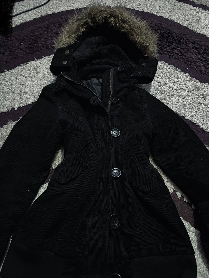 Kapüşonlu Fur Vintage Mont - Görsel 4