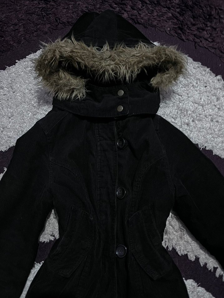 Kapüşonlu Fur Vintage Mont - Görsel 2