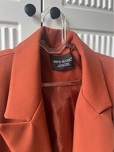 s Beden Kiremit renk blazer ceket