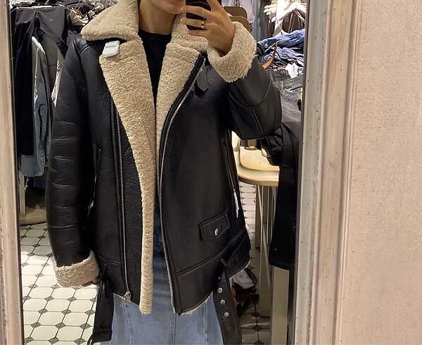 Stradivarius stradivarius suni kürklü biker ceket