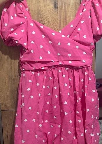 Kalpli Pembe Midi Elbise - Görsel 3