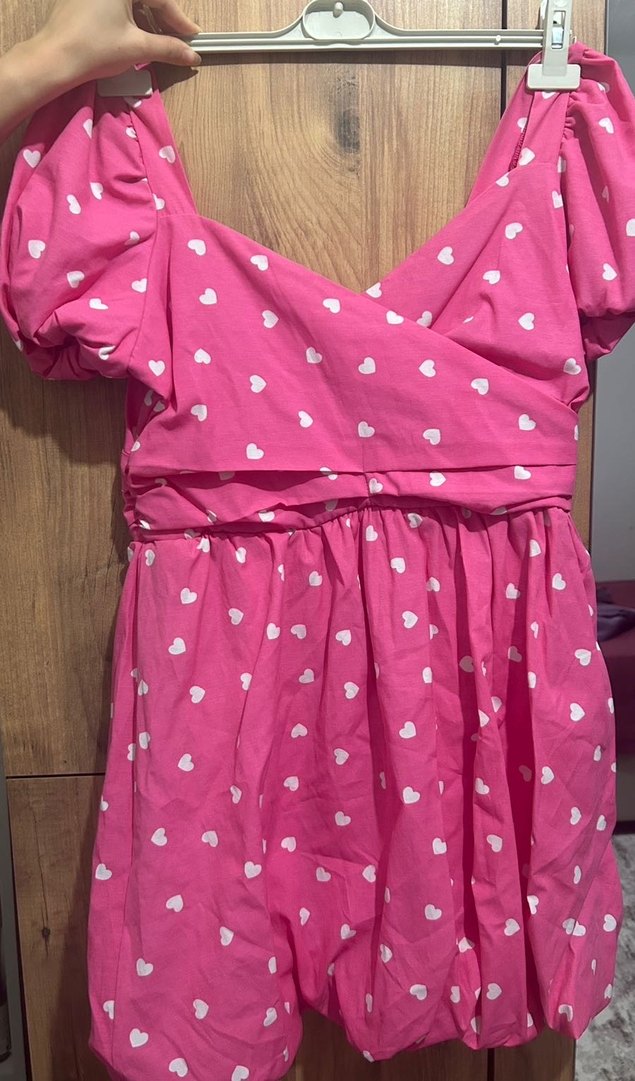 Kalpli Pembe Midi Elbise - Görsel 3