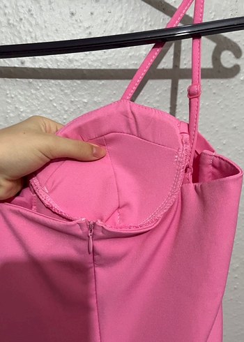 Pembe Uzun Elbise - Görsel 7