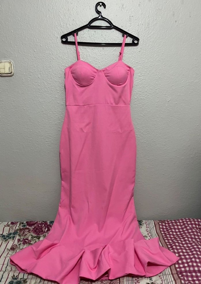 Pembe Uzun Elbise - Görsel 2