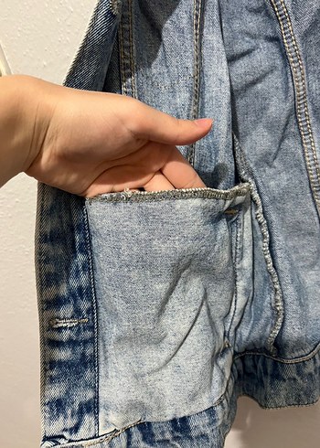 Kadın Mavi Kot Ceket - Görsel 5